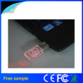 Personalizado logotipo de impressão de cristal de metal / Wood Flash Drive USB com luz LED